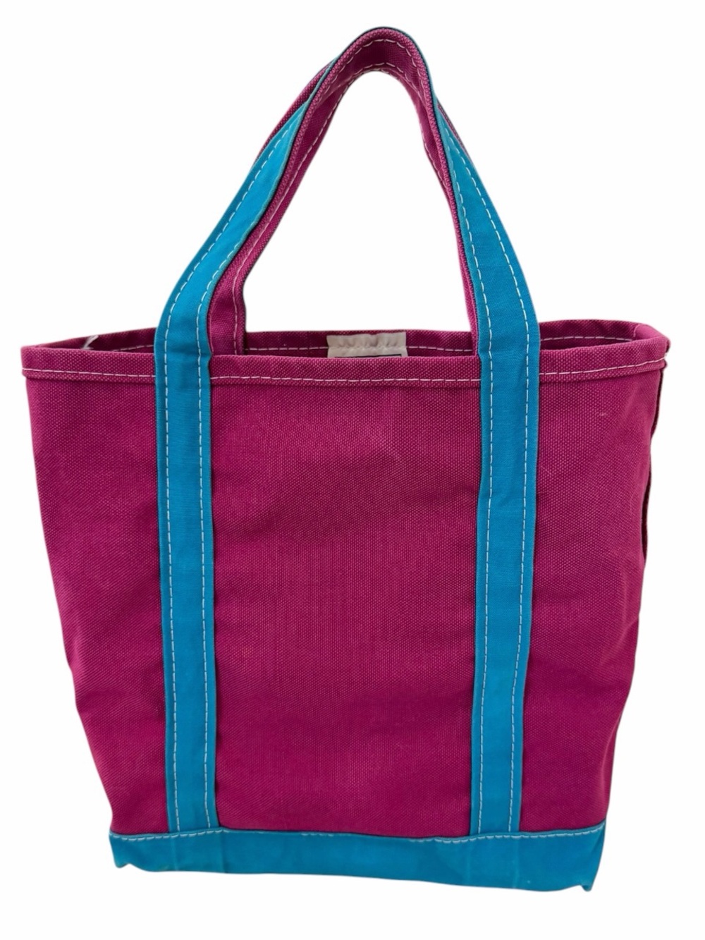 Vintage LL Bean Boat and Tote Medium Plum Teal Canvas Bag Made in USA - Picture 2 of 13